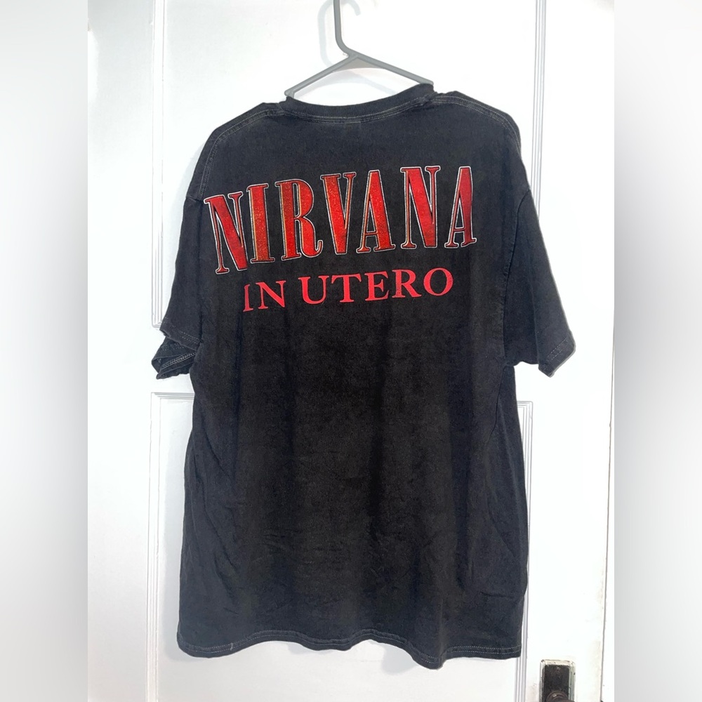 NIRVANA Black Tee with Red Accents - Picture 4 of 4